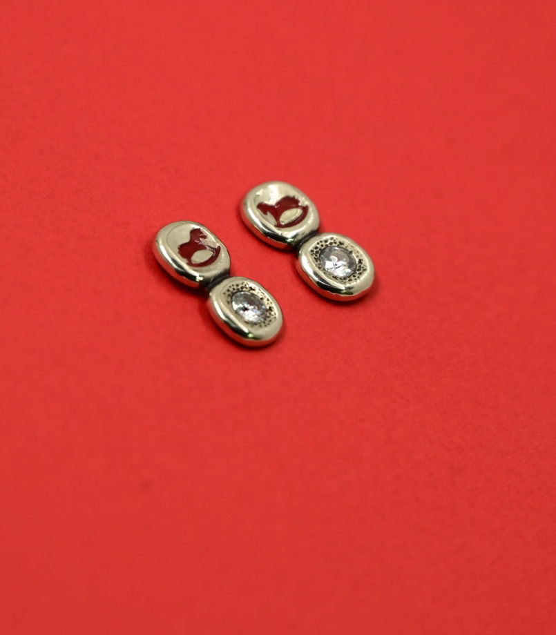 Серьги "Пастила" в мельхиоре