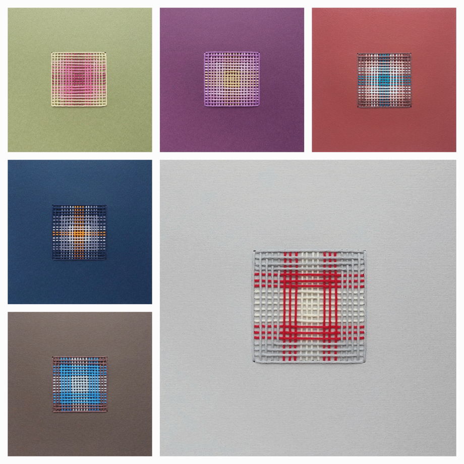 Текстильная картина, серая с красным/ В наличии