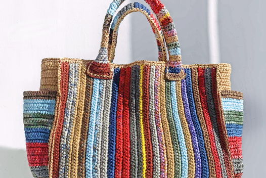 Сумка с карманами Weekender из рафии на заказ