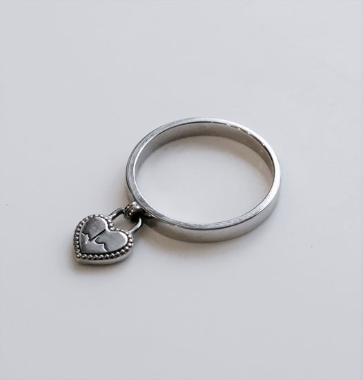 Серебряное кольцо Ритм сердца Connecting hearts