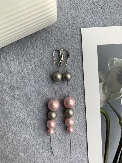 Серьги с жемчугом Майорка «Серебряный рассвет»