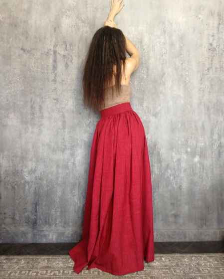 Длинная юбка из шерстяной ткани