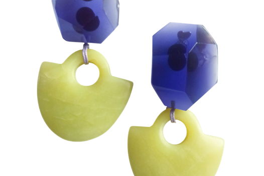 Серьги с натуральным камнем лаймового оттенка