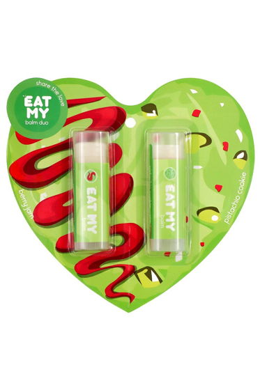 EAT MY набор бальзамов для губ "Поделись любовью: фисташка + ягоды"