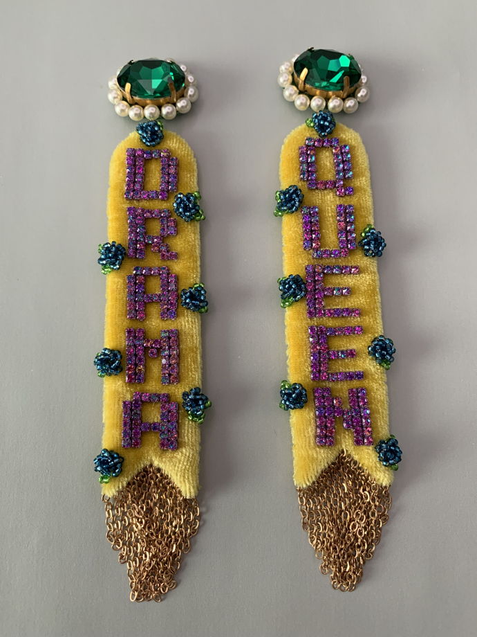 Серьги из бархата Флажки