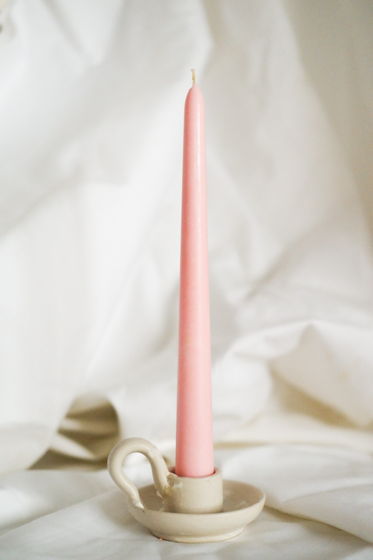 Свеча столовая розовая