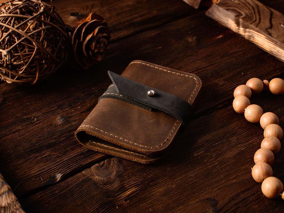 Картхолдер -TINY- карманный кошелек для карт цвет Шоколад