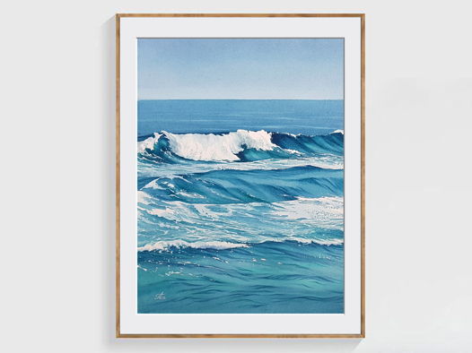 Акварельная картина "Морская пена" (38 х 28 см)