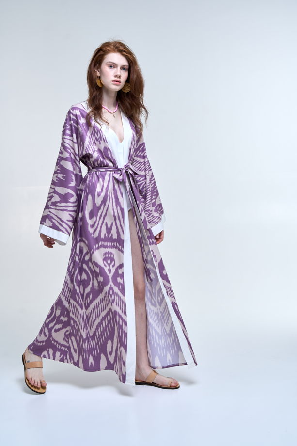 Женское пляжное кимоно с принтом