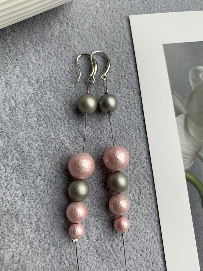 Серьги с жемчугом Майорка «Серебряный рассвет»