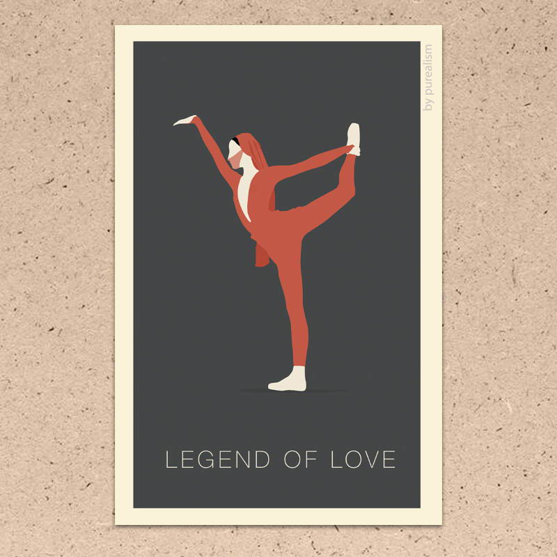 Балетная открытка Легенда о любви формата 10х15см