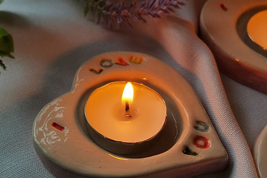 Подсвечник керамический "Сердце"