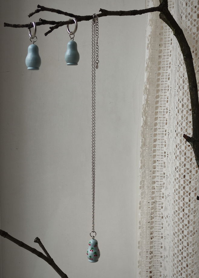 Серьги кольца Матрёшки