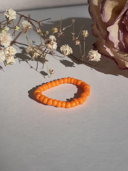 кольцо из бисера оранжевое/кольцо на палец/разные цвета
