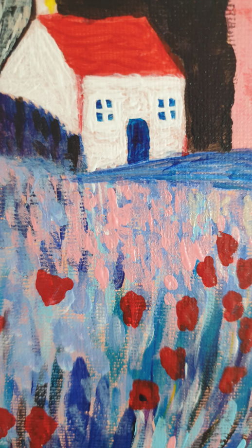 Картина "Лавандовая дорога" акрил/холст 30×40