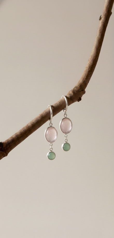 Серьги с природными минералами