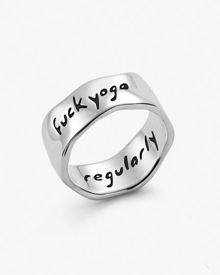 FUCK YOGA RING серебряное кольцо