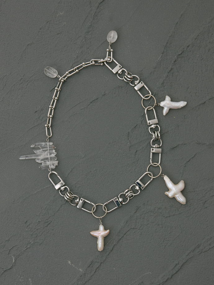 Унисекс колье с барочным жемчугом