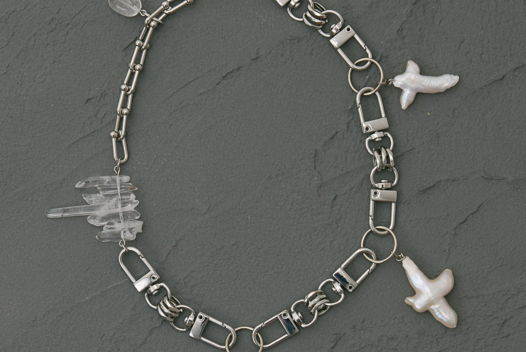 Унисекс колье с барочным жемчугом