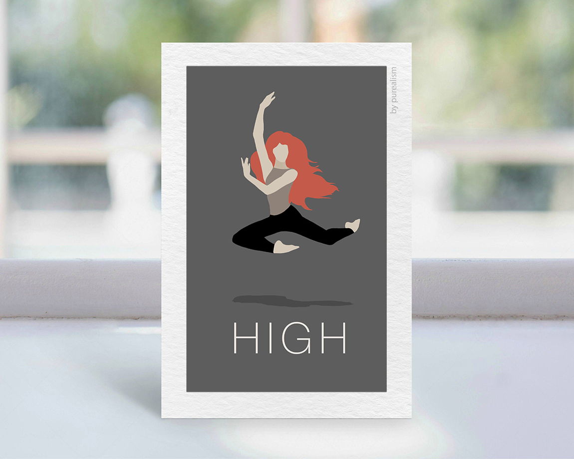 Дизайнерская открытка "Танец: графитовый балет" формата 10х15см
