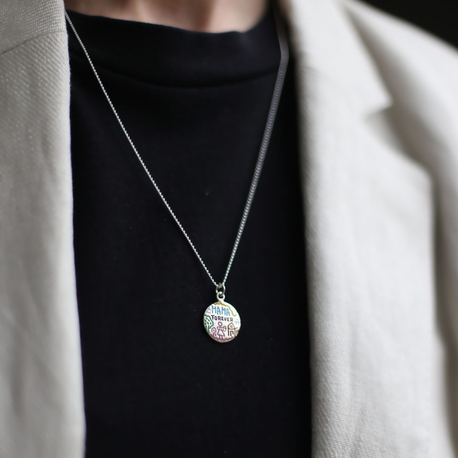 Подвеска MAMA FOREVER рисунок цветной