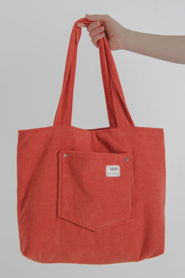 Вельветовая сумка-шоппер ручной работы