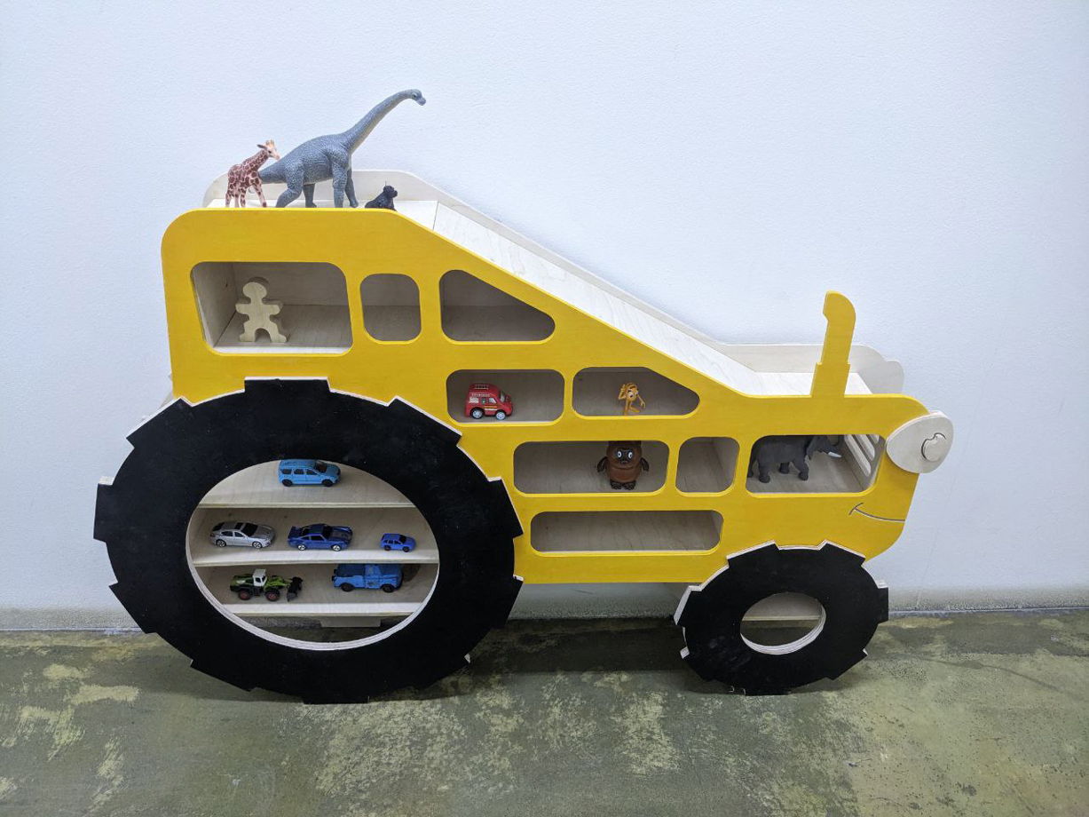 Улыбающийся Желтый Трактор - полка для хранения