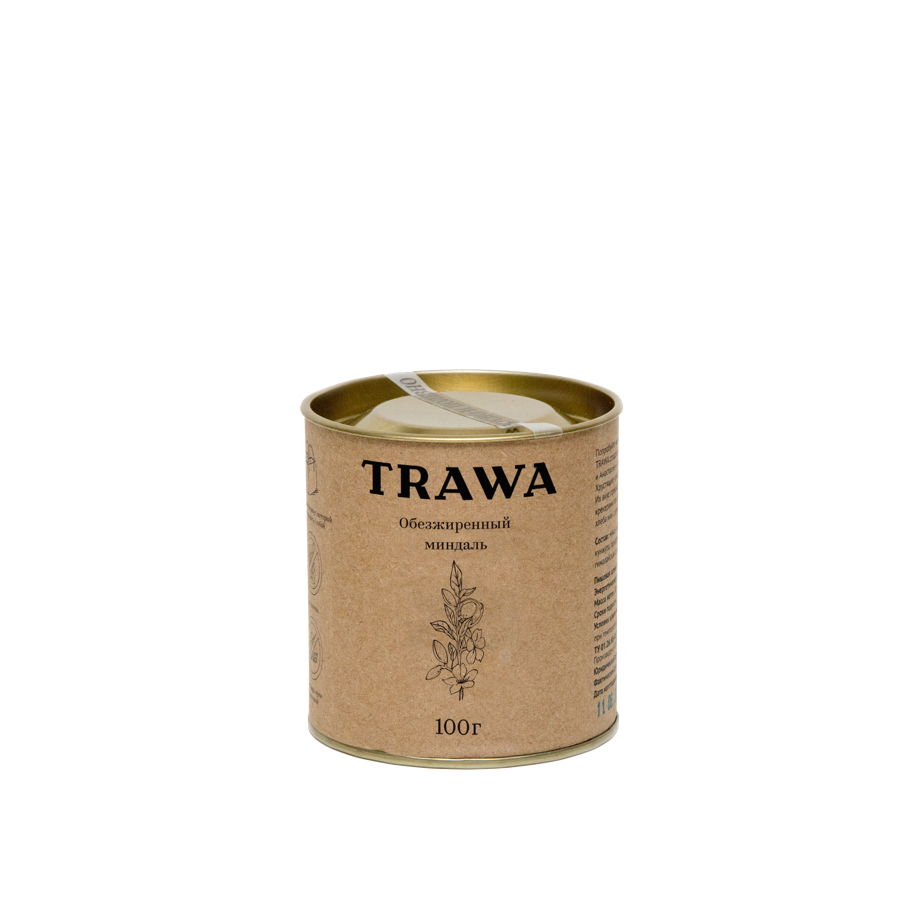 Обезжиренный миндаль TRAWA, 100 гр