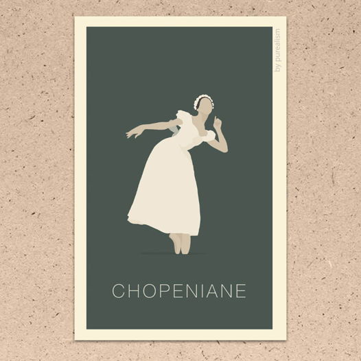 Балетная открытка Шопениана формата 10х15см