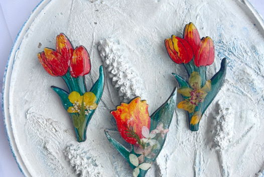 Брошь Ручной Работы Букет Тюльпанов