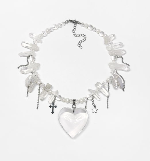 Ожерелье ice heart из хрусталя и жемчуга