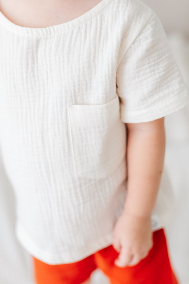 Детская футболка из муслина в молочной расцветки