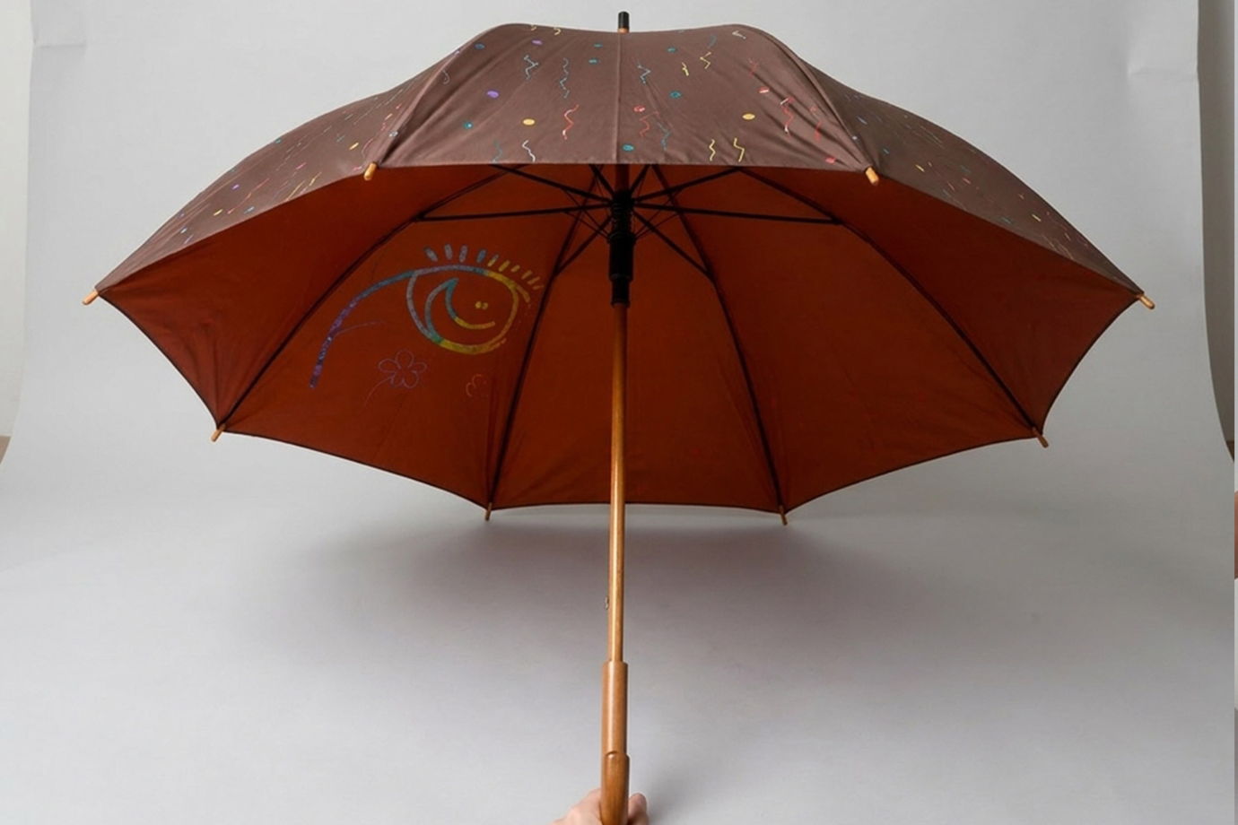 Двусторонний зонт Улыбка с функцией антиветер, может быть и складным и тростью. Необычный подарок для женщины
