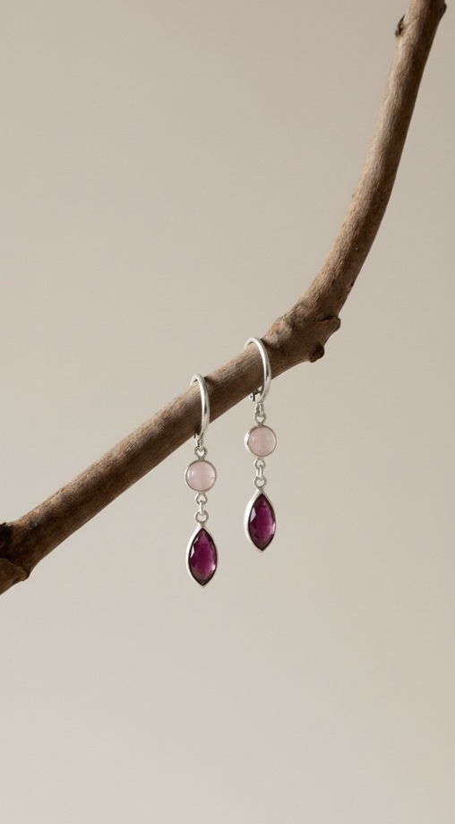 Серьги с природными минералами