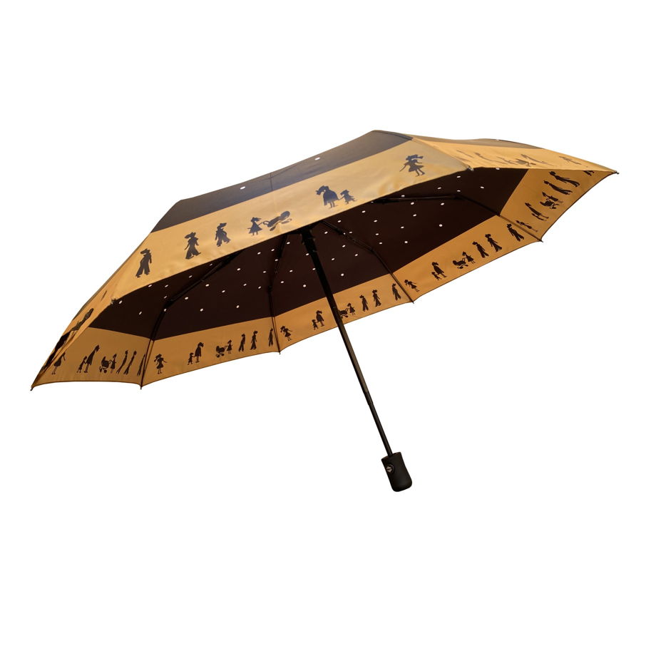 Черный зонт с принтом Ночные силуэты