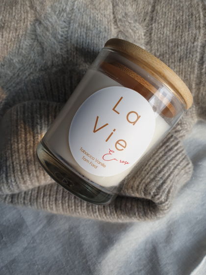 Свеча ручной работы La Vie (190мл.), аромат Bourbon Vanilla