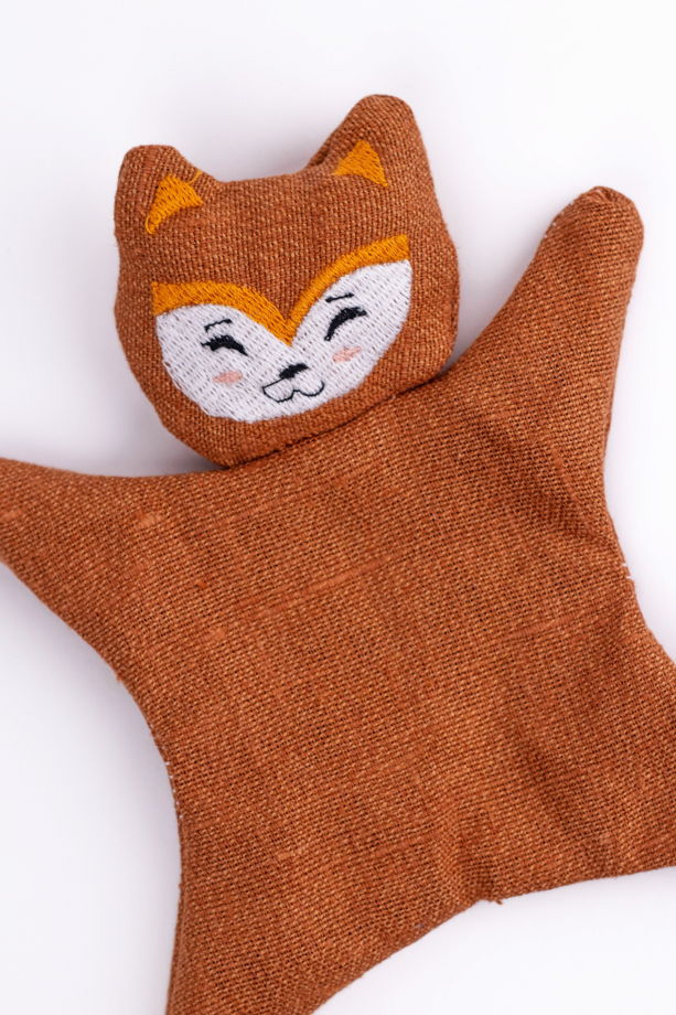 Кукла перчатка  «Пальцеши» Лисичка, Лен, 21 см.