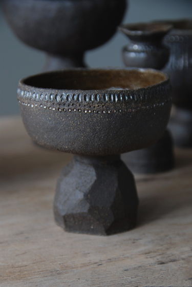 Керамическая ваза-подсвечник ручной работы серии Хроники