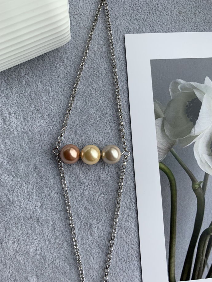 Браслет с жемчугом Майорка «Оттенки заката»