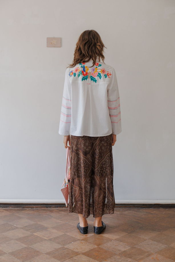 Рубашка в Розовую Полоску 2/Pink Striped Long Sleeve Shirt 2