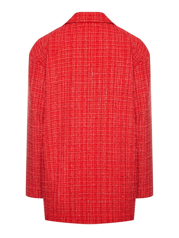 Вечерний прямой жакет из твида с люрексом