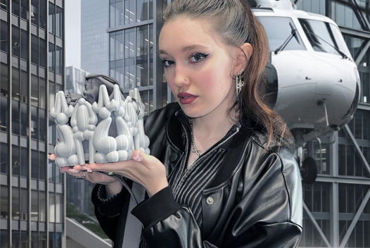 Серая сумка воздушный замок на длинном ремне