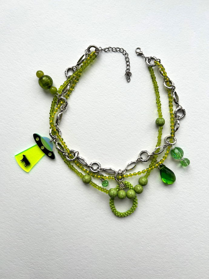 Колье «Сезанн» из бусин, цепочки и бисера