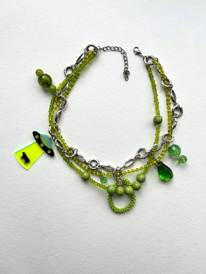 Колье «Сезанн» из бусин, цепочки и бисера