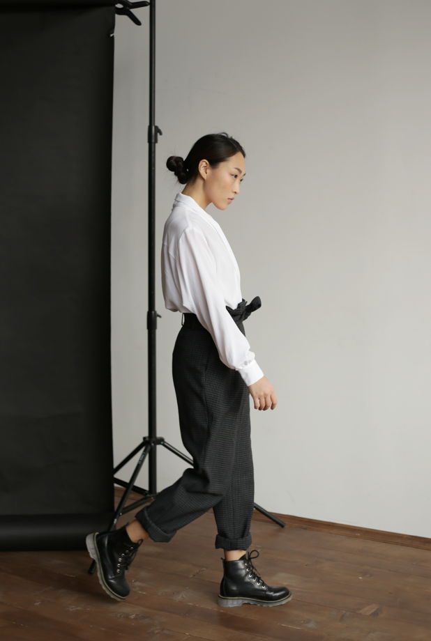 Белая блузка-кимоно из нежной вискозы