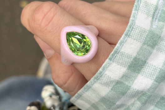 Кольцо Bubble с кристаллом