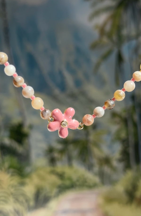 Колье чокер с агатом SUNSET IN HAWAII