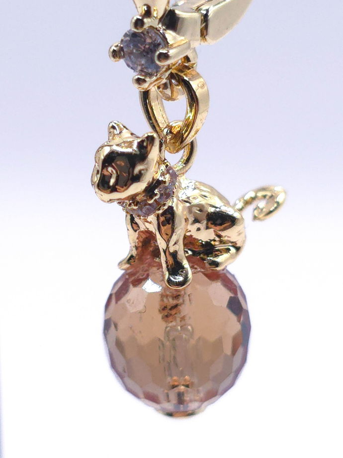 Серьги с кошками, кошачьи серьги, серьги с султанитом