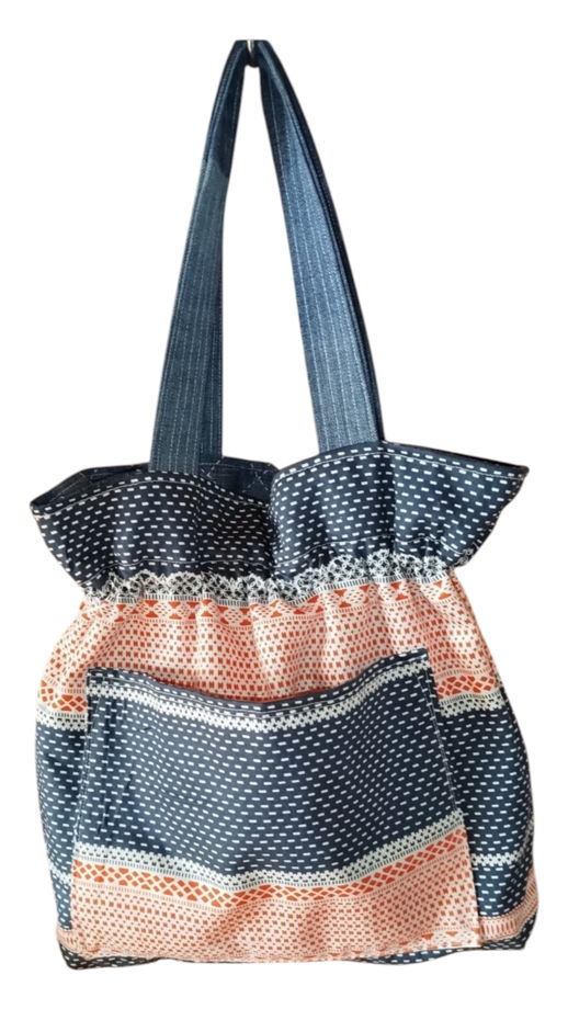 Сумка из переработанной джинсы на кулиске