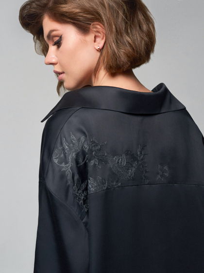 Рубашка GARDENI BLACK из легкого шелкового тенсела